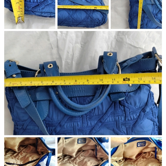 Stuart weitzman  blue leather and embroidered  hobo luxury bag - Picture 4 of 16